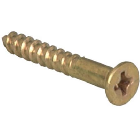 Hillman Wood Screw, #8, 2 in, Plain Brass Flat Head Phillips Drive 259051